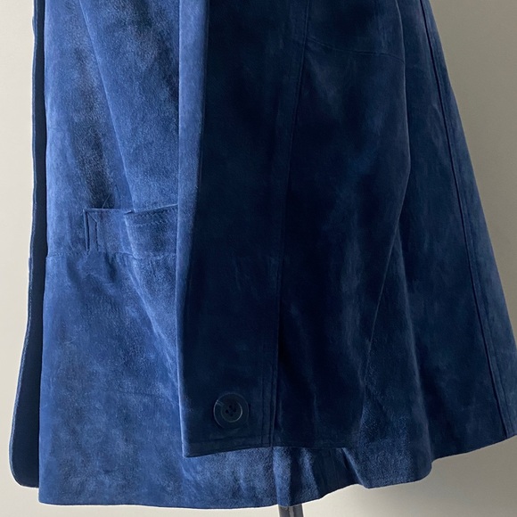 Y2K St. John's Bay Women's Navy Blue Suede Leather Jacket Size Large - Picture 5 of 12